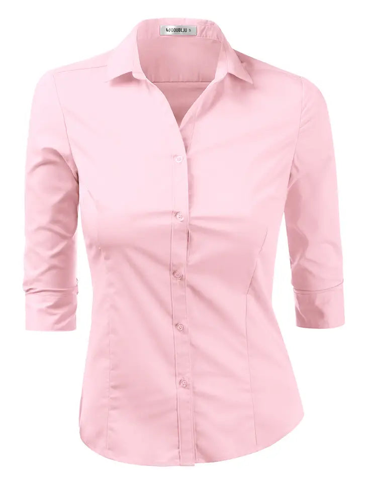 Solid Button Down Shirt