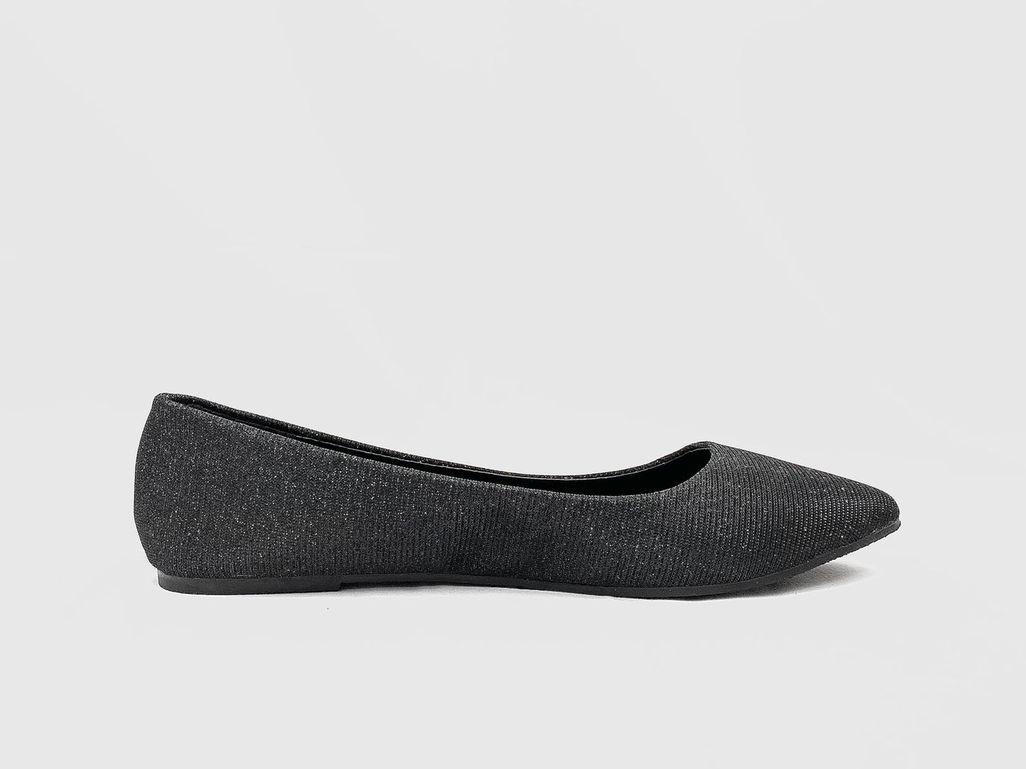 Black Glittery Flats