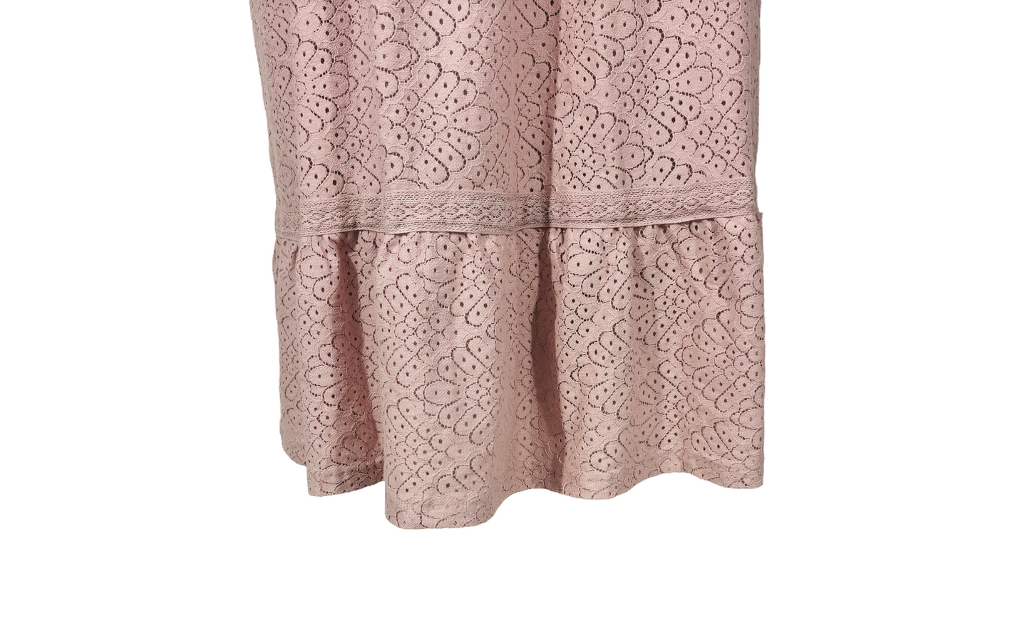 Button Up Tiered Lace Midi Dress