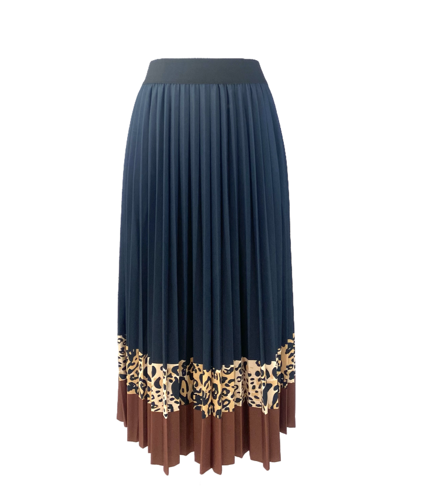 Pleated Animal Print Skirt