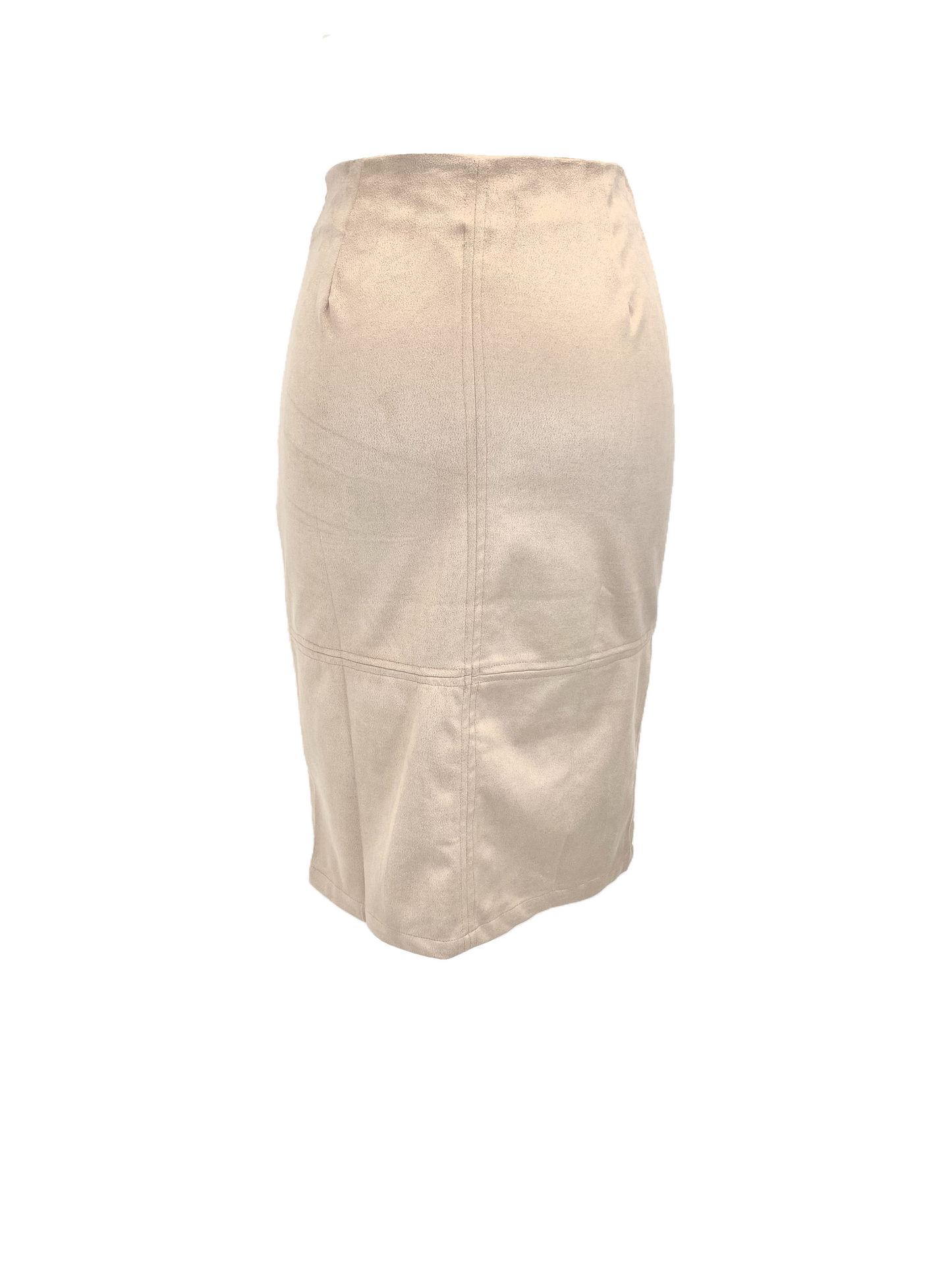 Suede Pencil Skirt (Taupe)