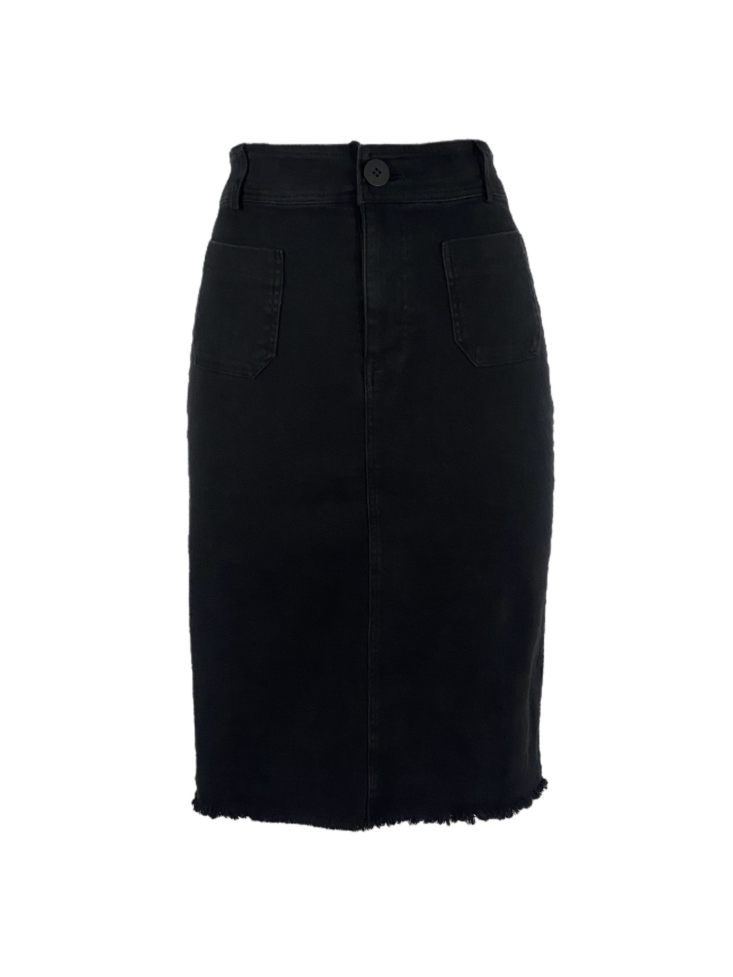 Stretchy Denim Midi Skirt