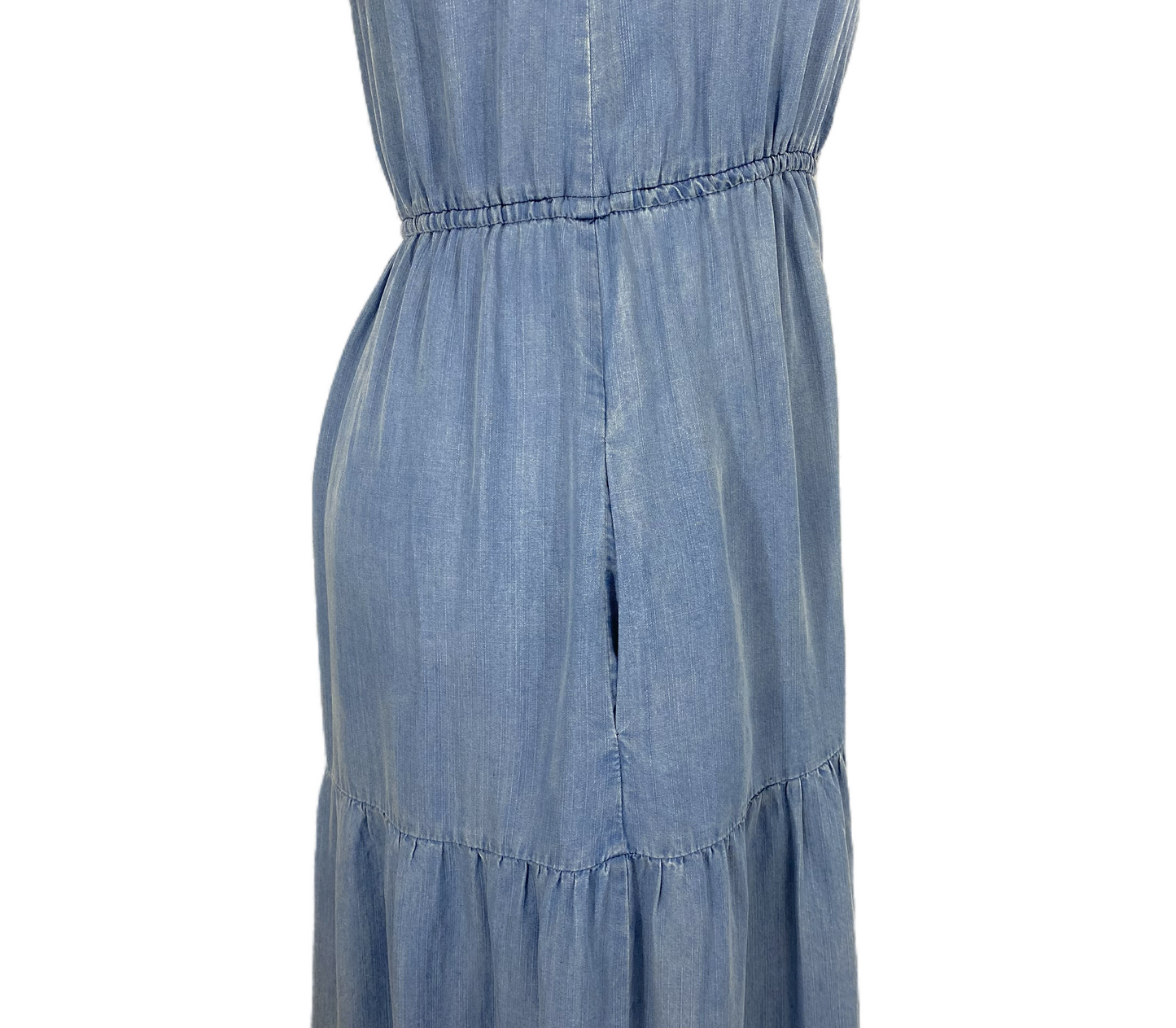 Denim Washed Tube Maxi Dress