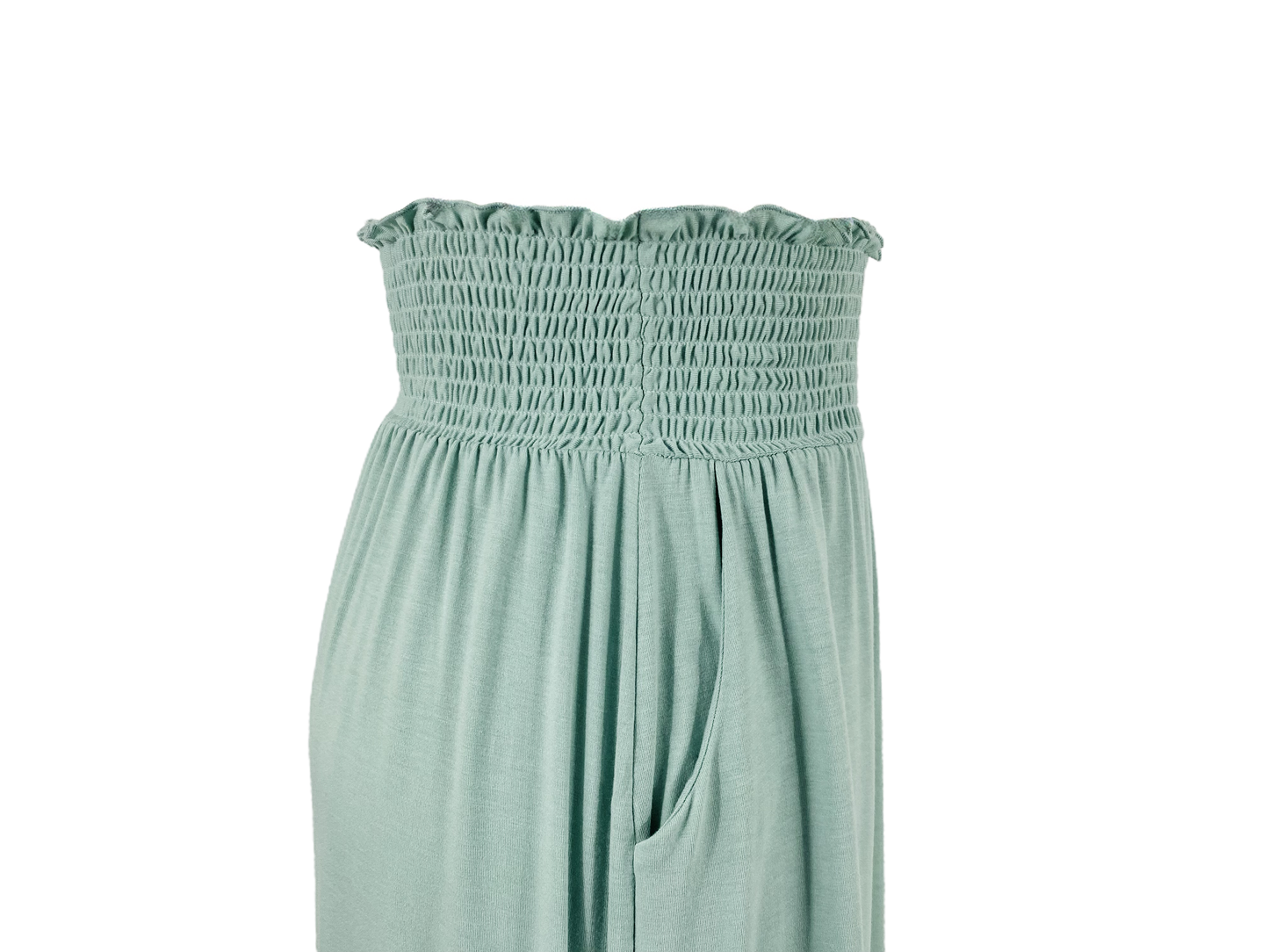 Smocked Waist Maxi Skirt w/ Pockets