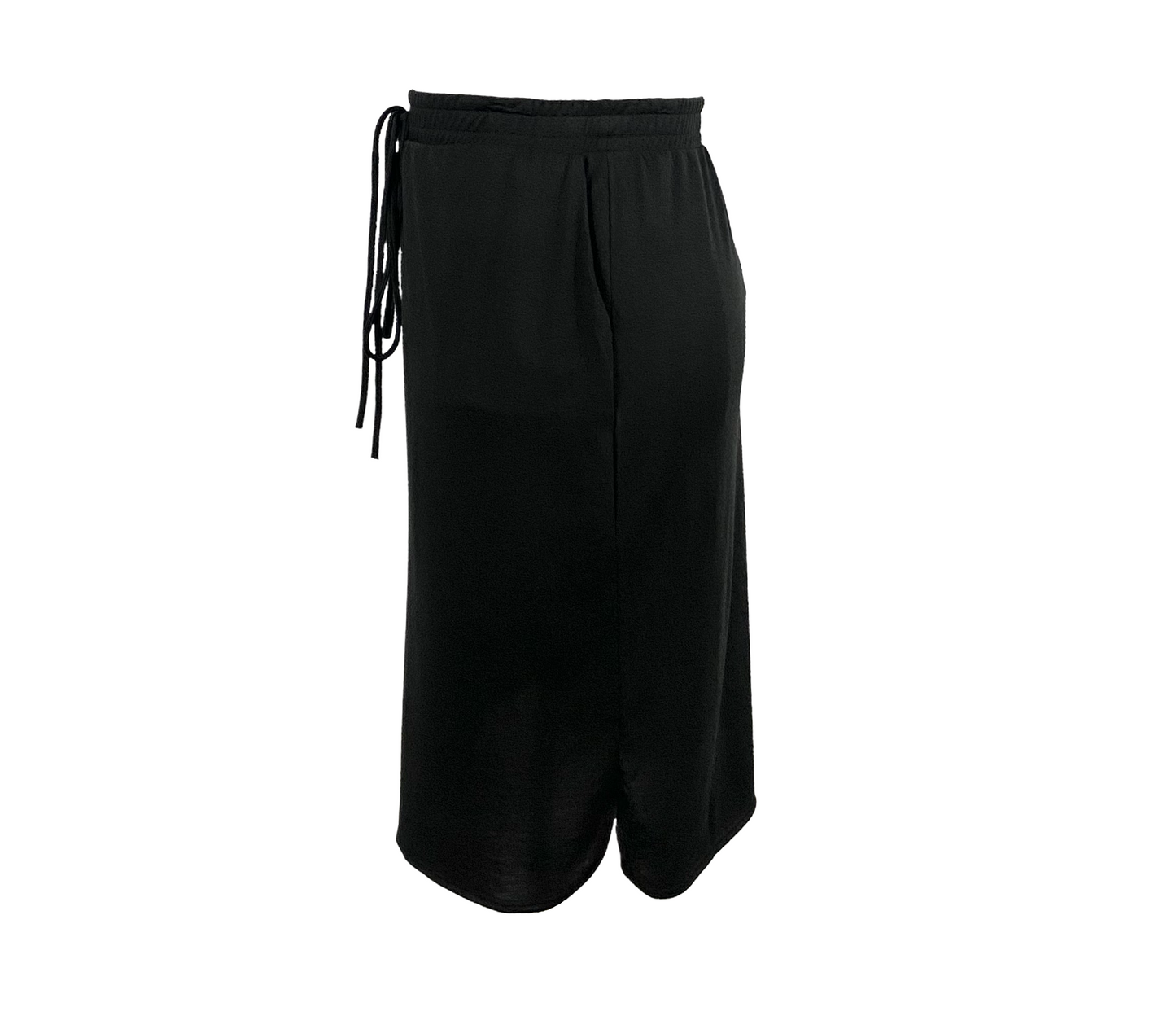 Black Elastic Waist Tie Skirt