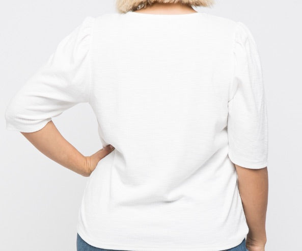 Puff Sleeve Blouse (Plus)