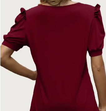 Chic Stretchy V Neck Short Sleeve