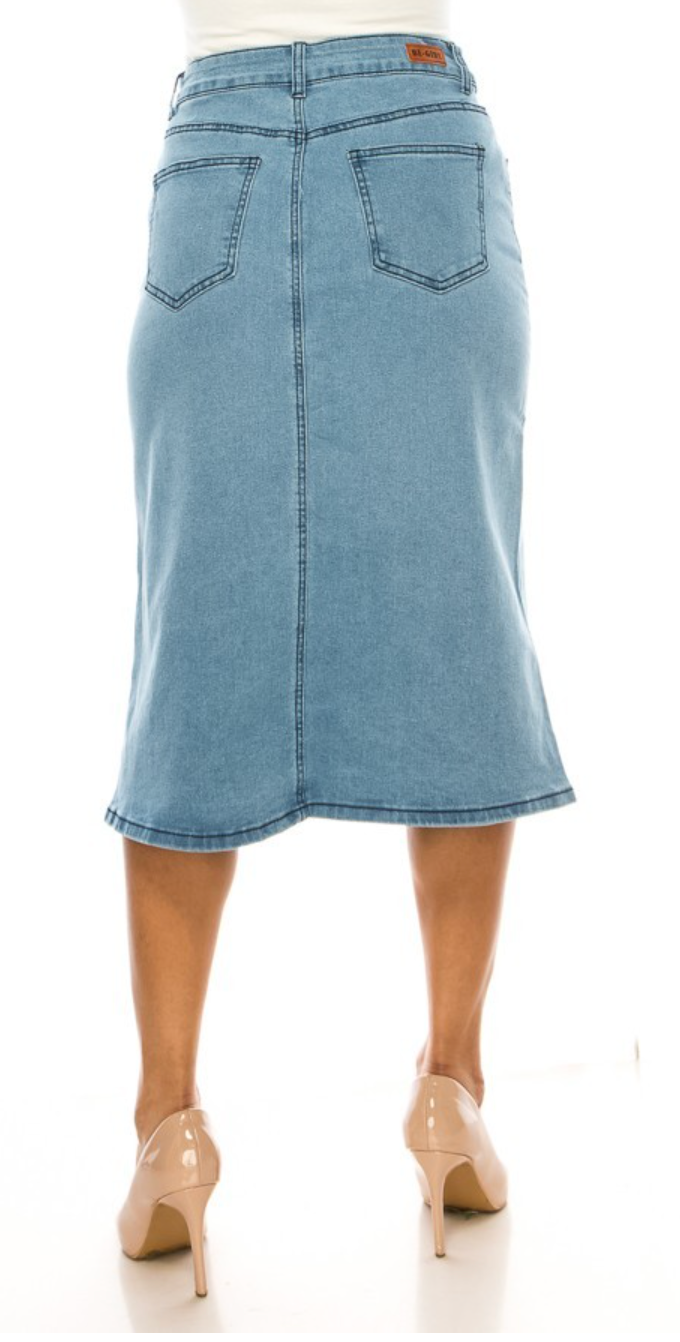 The "Lily" Denim A Line Skirt