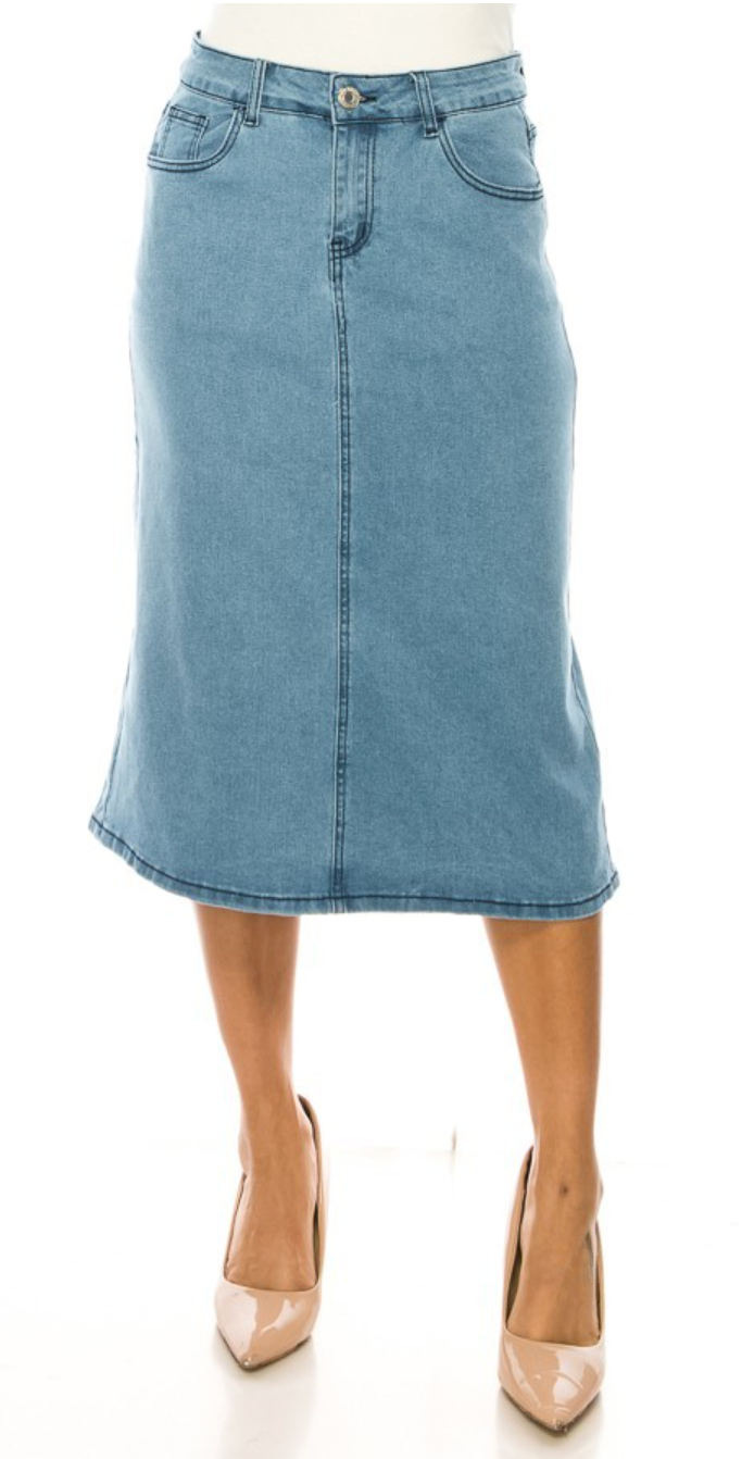 The "Lily" Denim A Line Skirt