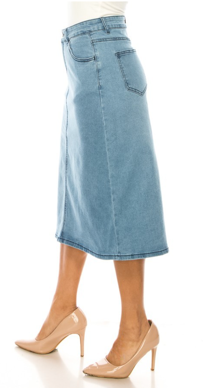 The "Lily" Denim A Line Skirt