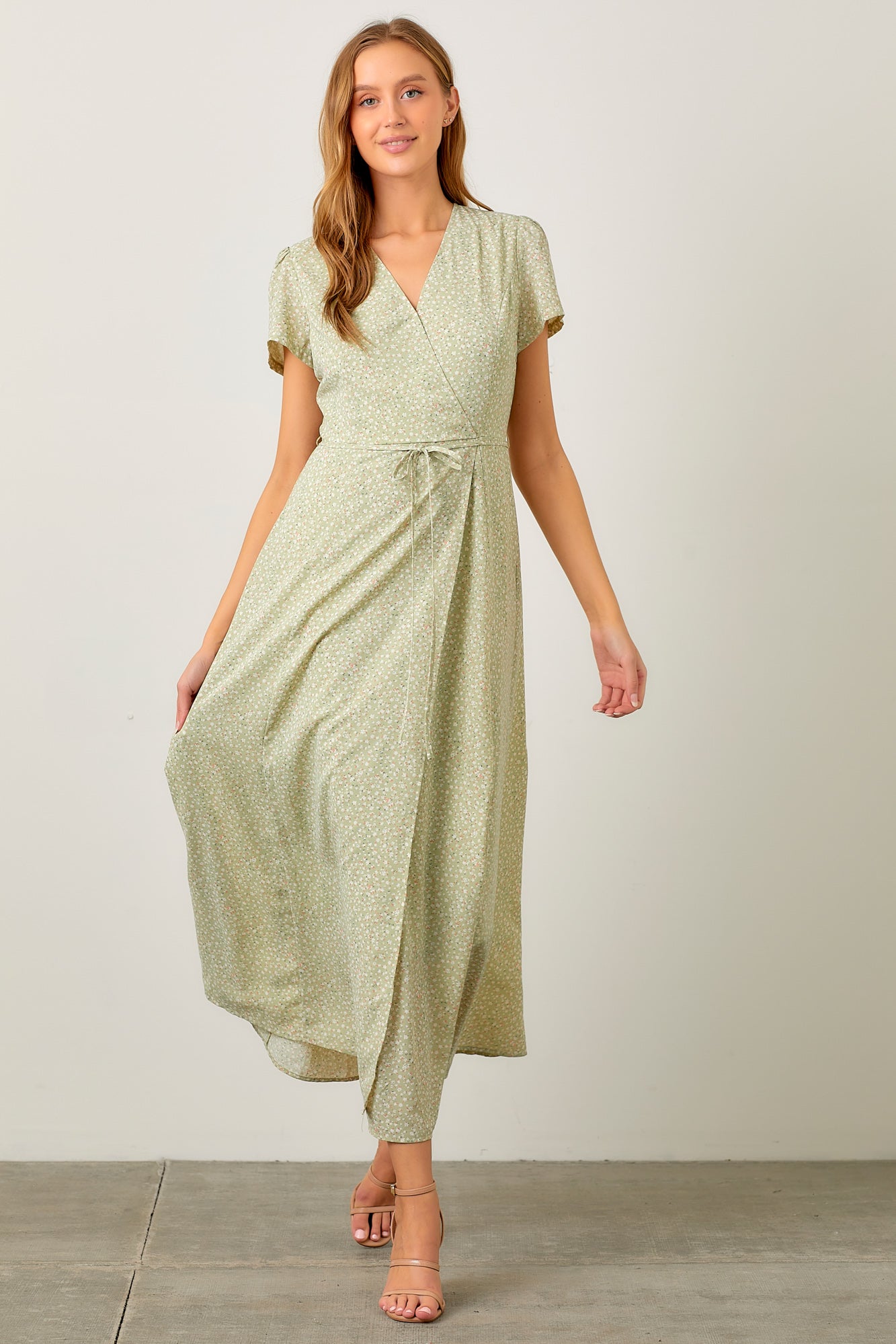 Floral Waist Tie Dress