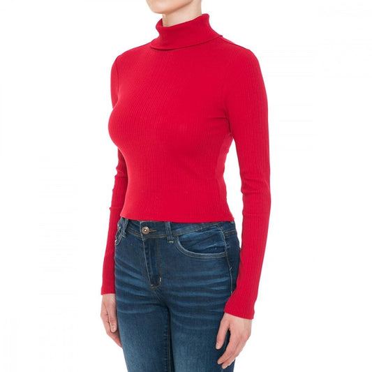 Ribbed Turtleneck Top
