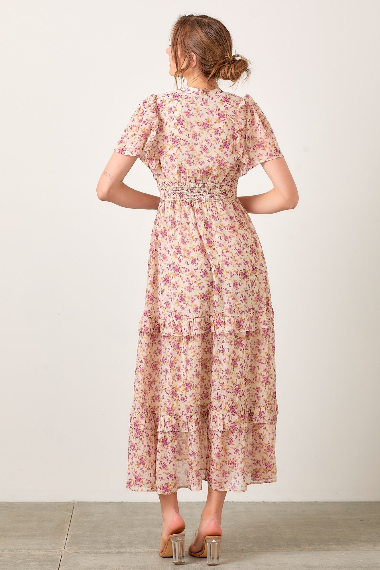 Floral Button Placket Dress