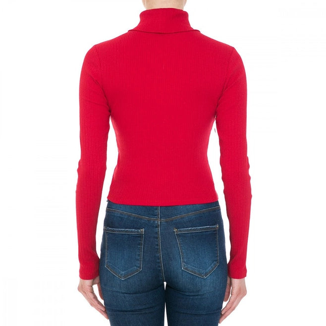 Ribbed Turtleneck Top