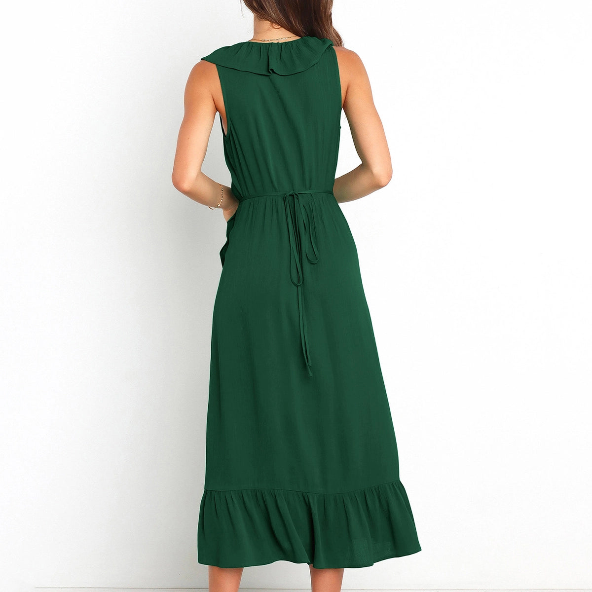 The Rosie Ruffled Edge Tie Dress