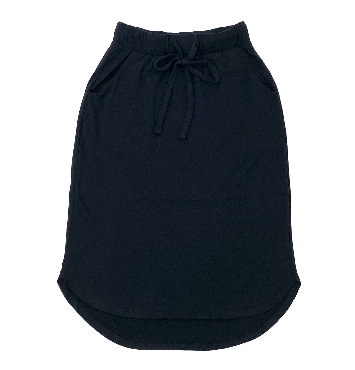 Elastic Waist Tie Skirt w/Pockets