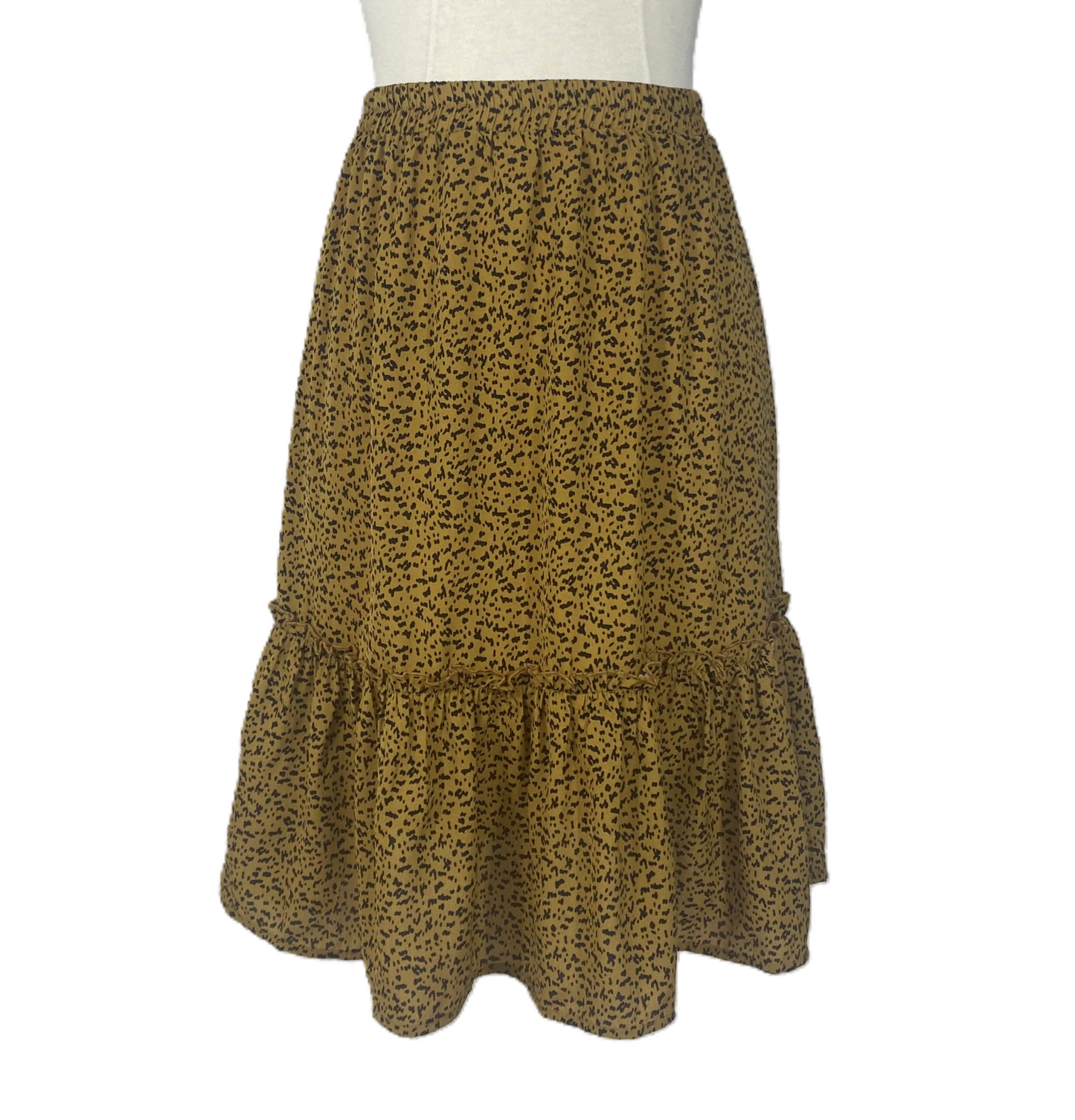 Girl's Dotted Tiered Midi Skirt