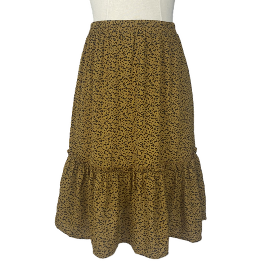Girl's Dotted Tiered Midi Skirt