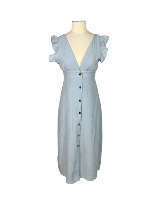 V-Neck Botton Front Maxi Dress