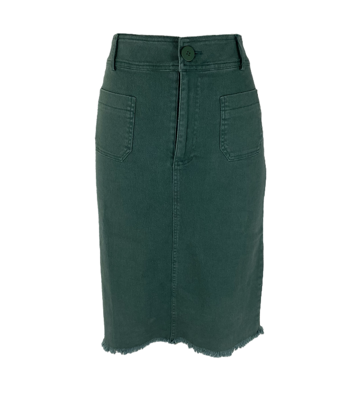 Stretchy Denim Midi Skirt