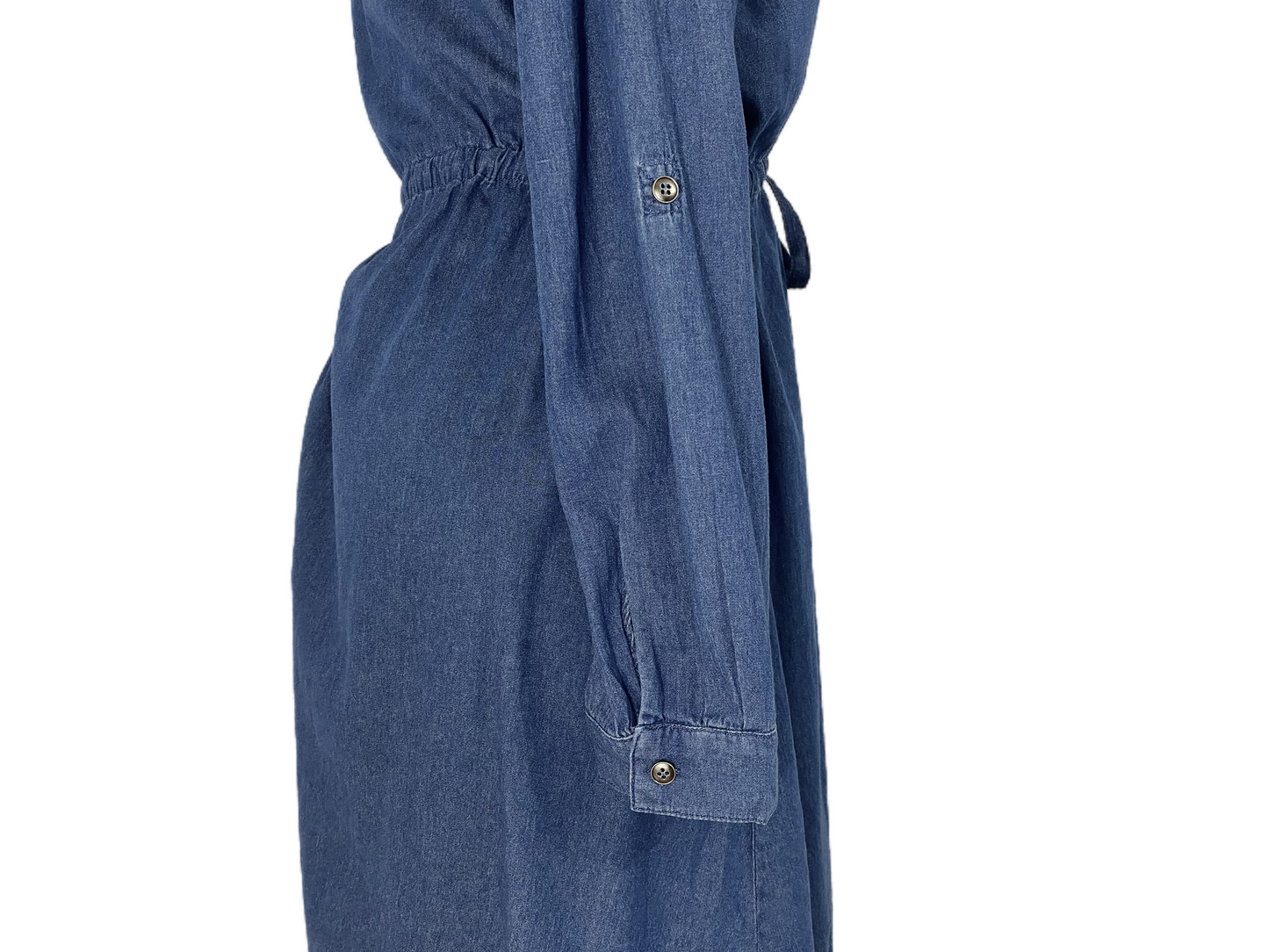 Button Up Dress w/Drawstring