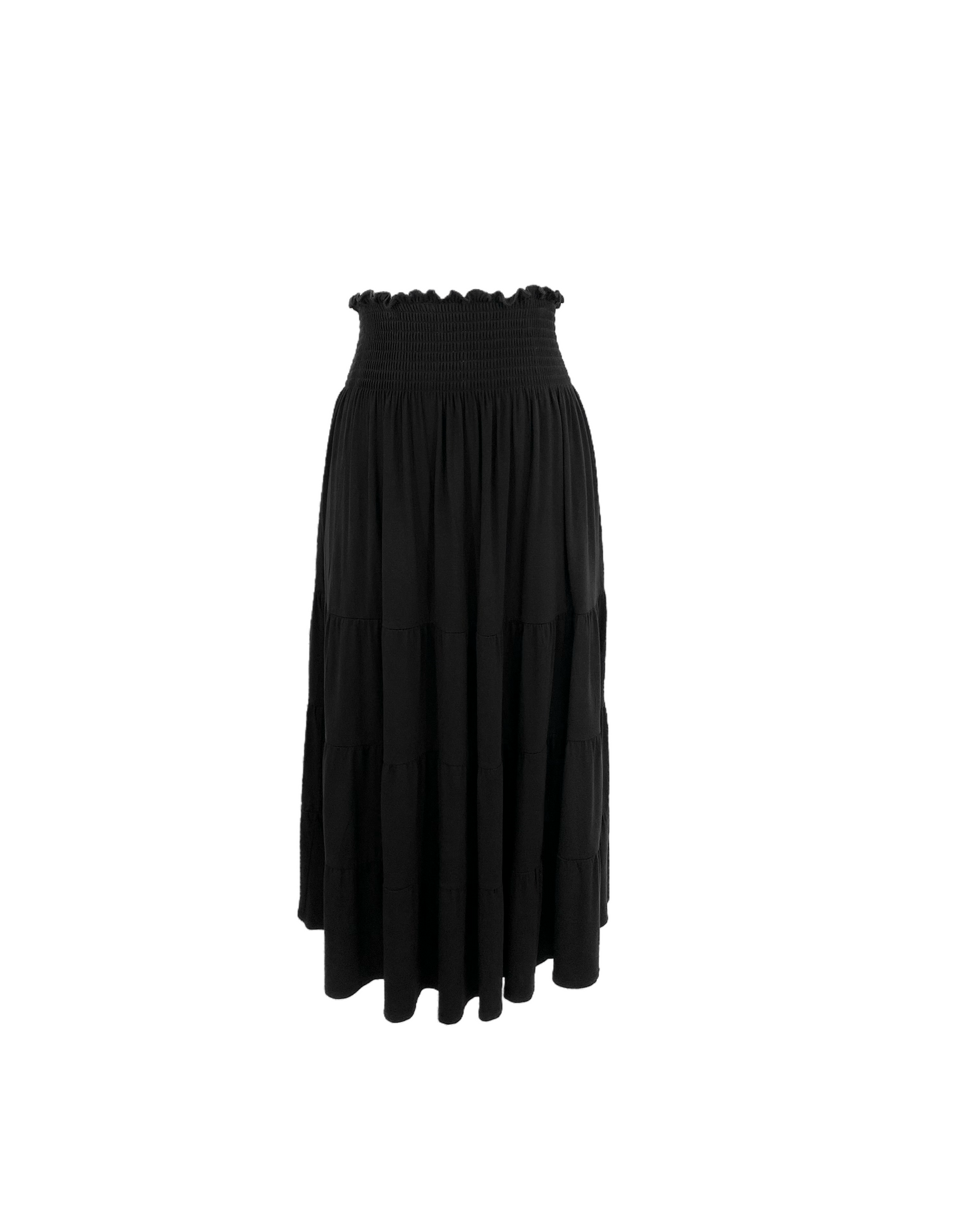 Maxi Smocked Waisted Tiered Skirt
