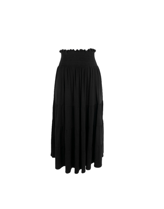 Maxi Smocked Waisted Tiered Skirt