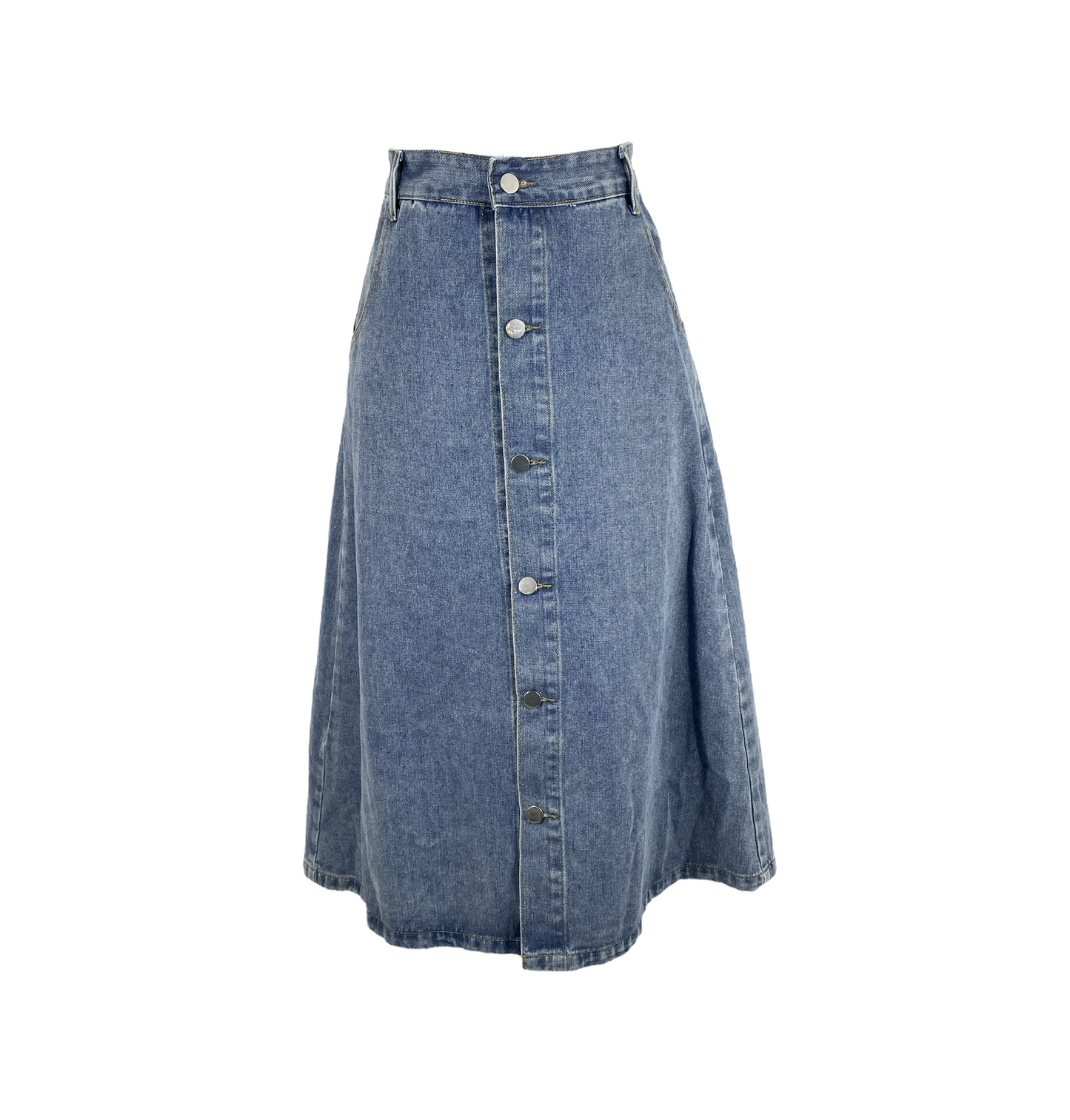 Purposely Designed Front Button Denim Skirt