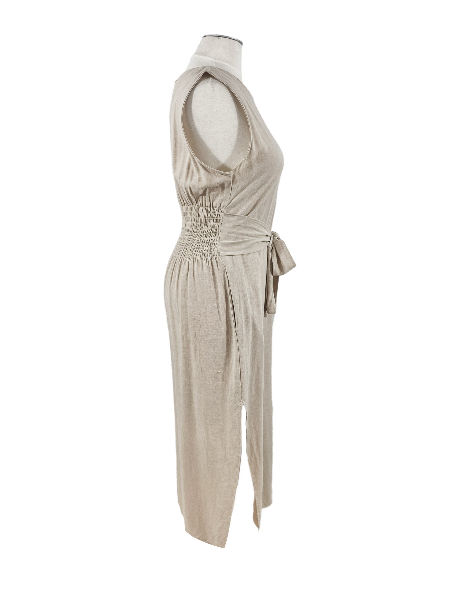 Romantic Impression Side Slit Tie Dress