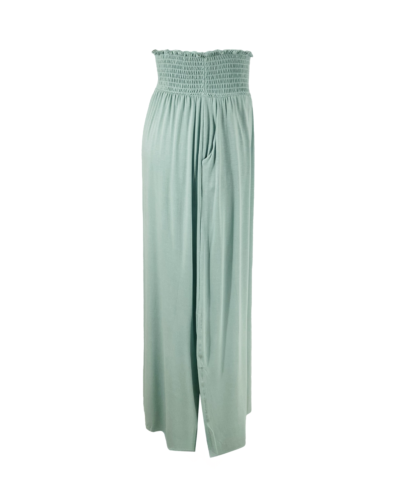 Smocked Waist Maxi Skirt w/ Pockets