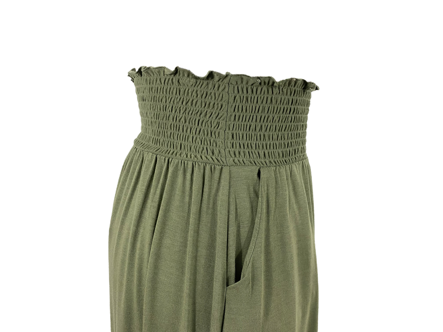 Smocked Waist Maxi Skirt w/ Pockets