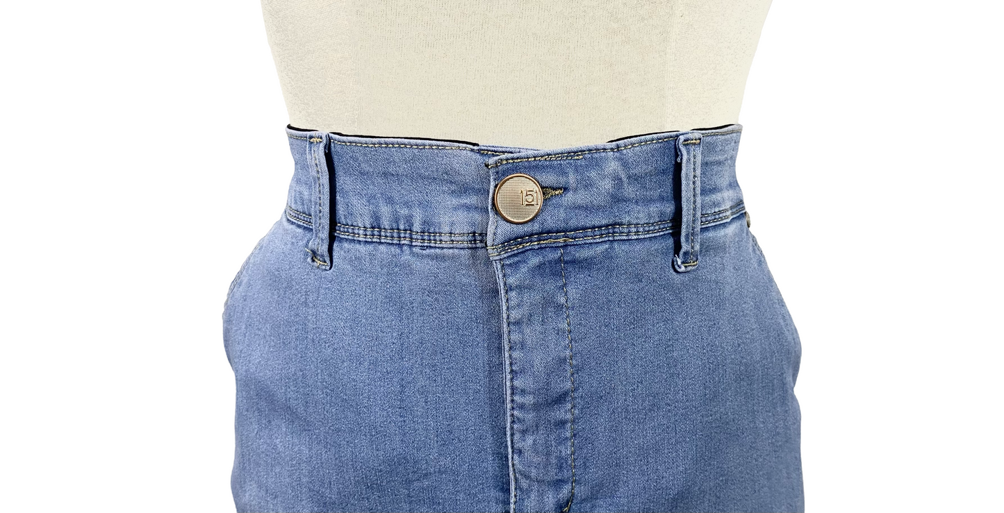 Plus Denim Pencil Skirt