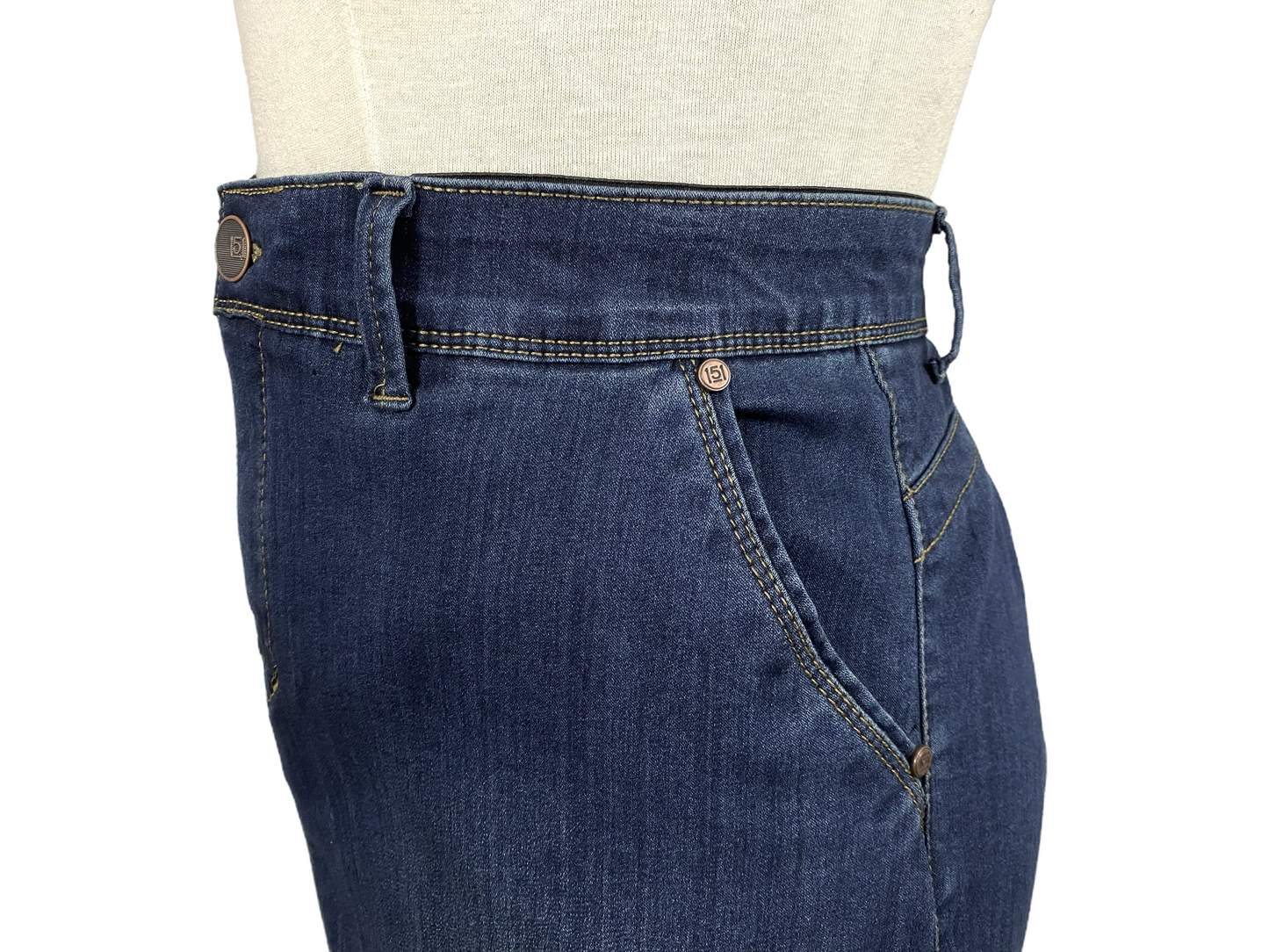Plus Denim Pencil Skirt
