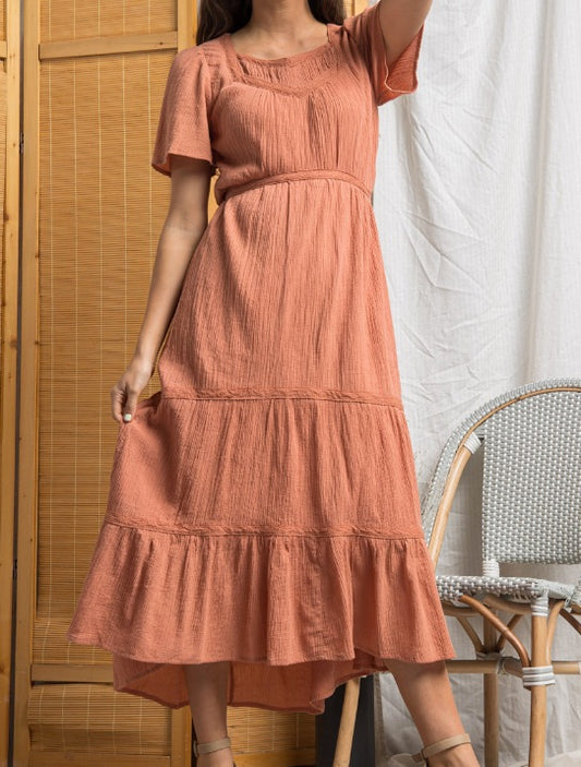Ruffled Lace Detailed Maxi Dress