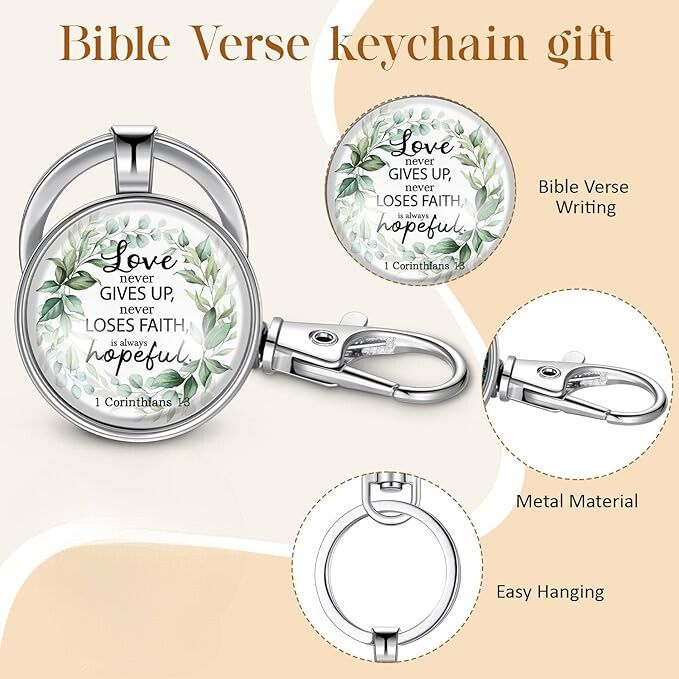 Metal Bible Verse Keychain