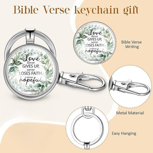 Metal Bible Verse Keychain