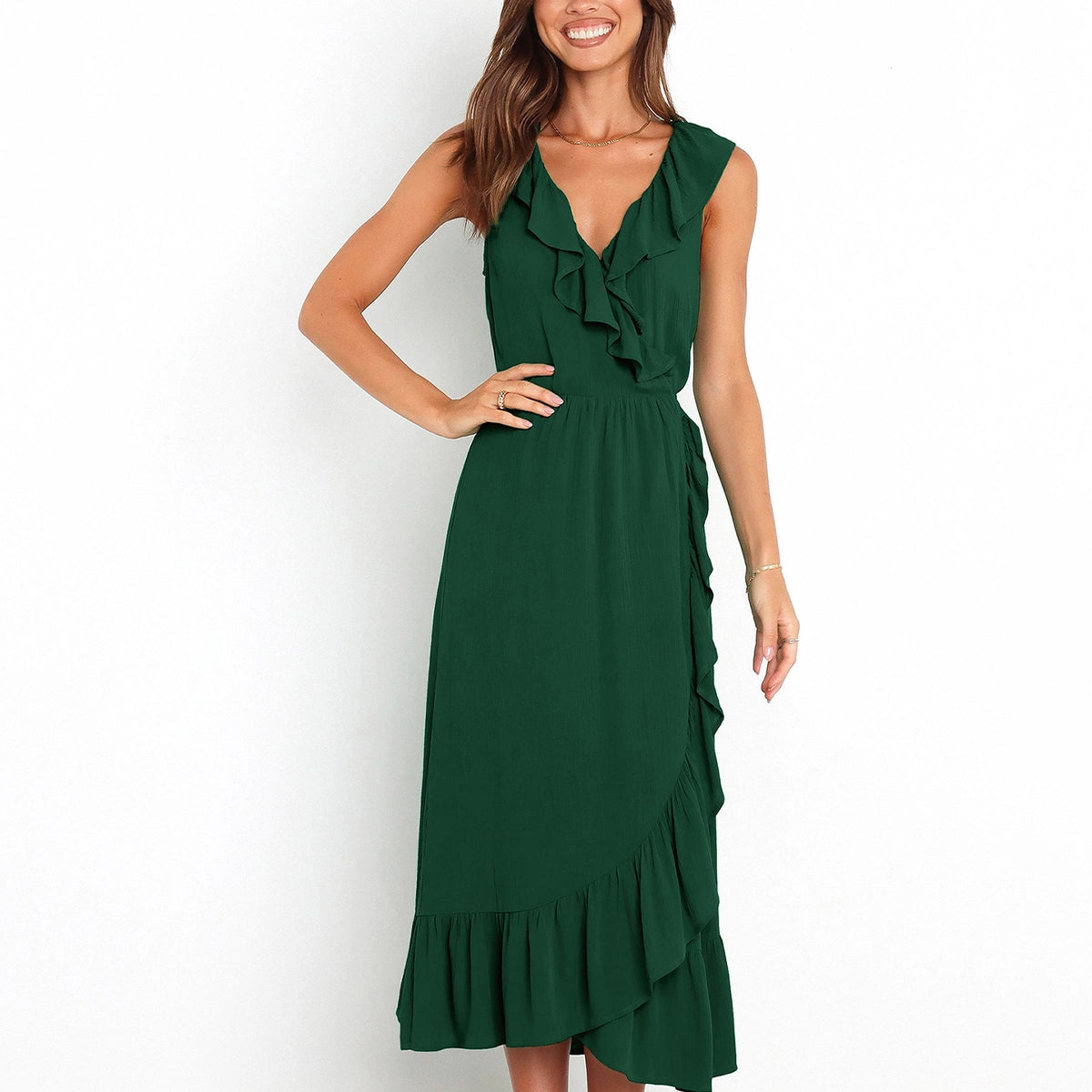The Rosie Ruffled Edge Tie Dress