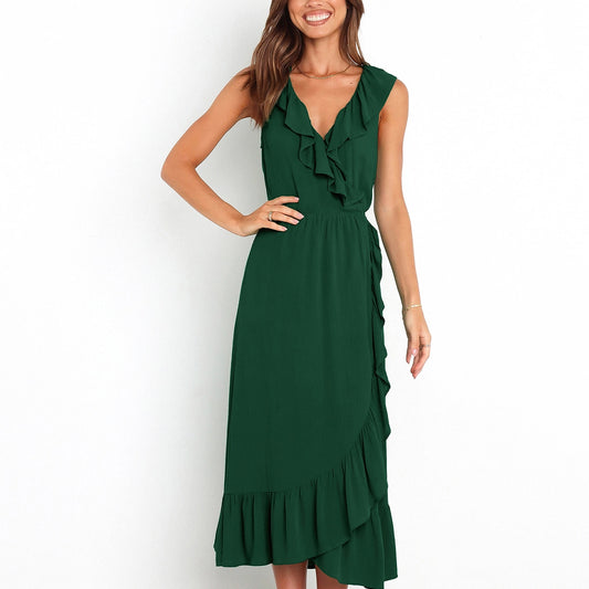 The Rosie Ruffled Edge Tie Dress