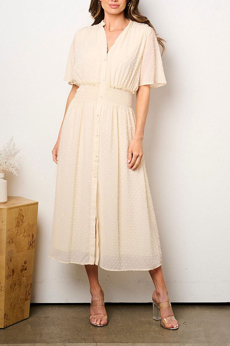 The Stefany Swiss Dots Maxi Dress