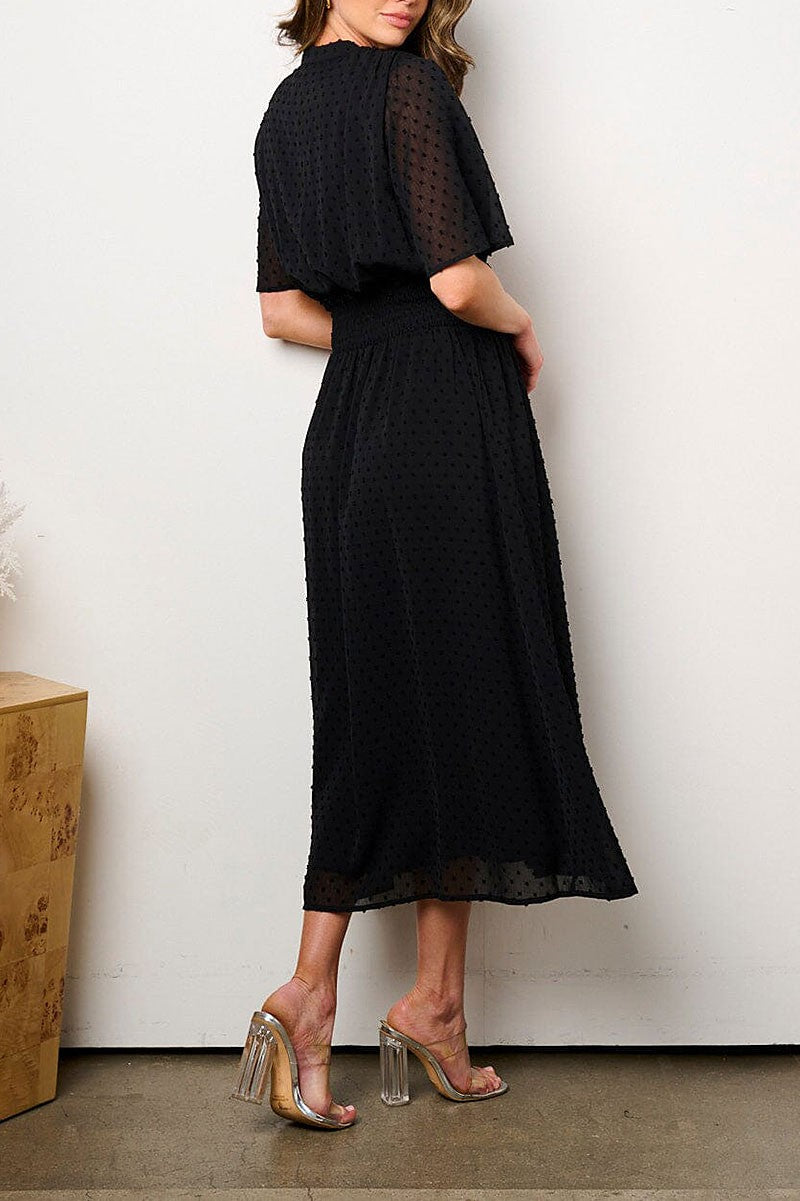 The Stefany Swiss Dots Maxi Dress