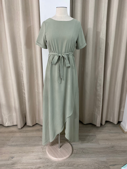Tie Belt Over Wrap Dress