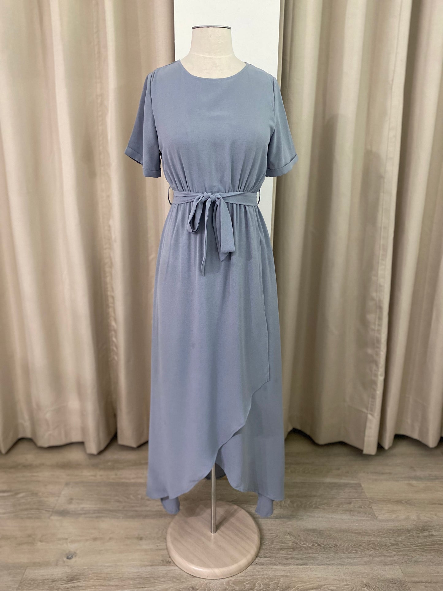 Tie Belt Over Wrap Dress
