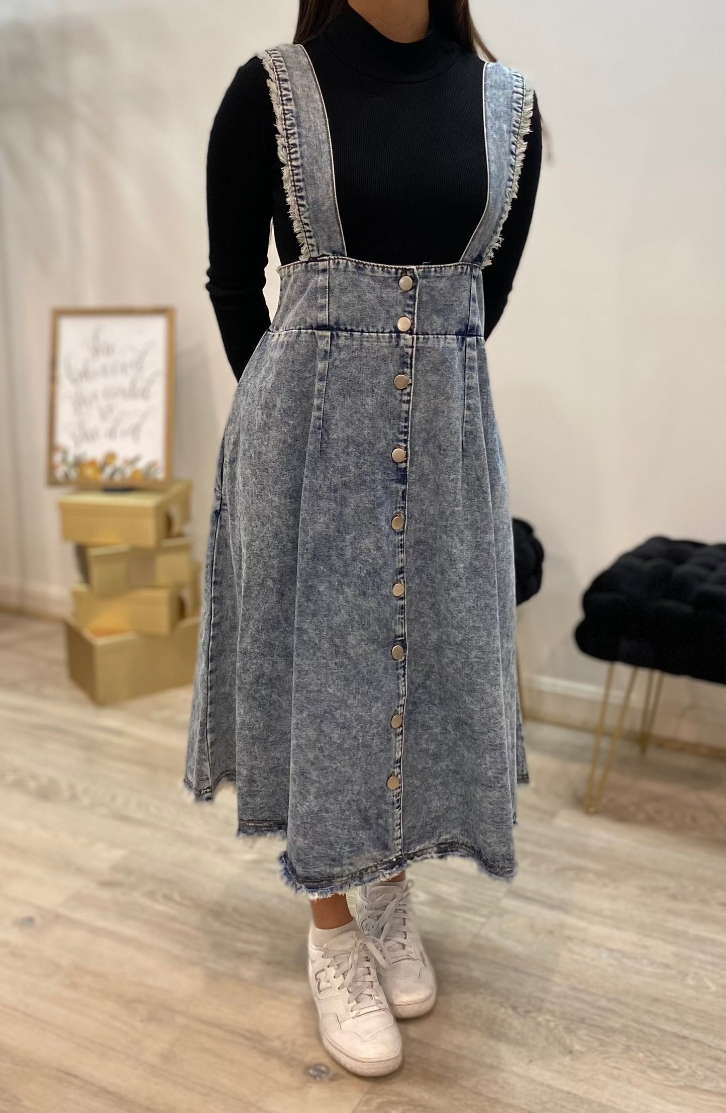 Denim Midi Skirt